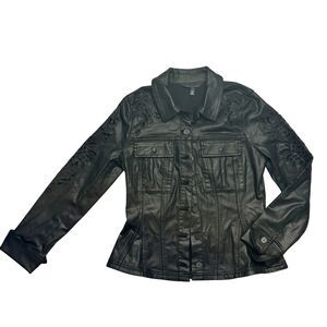 White House Black Market Cutwork Coated Flirty Jacket